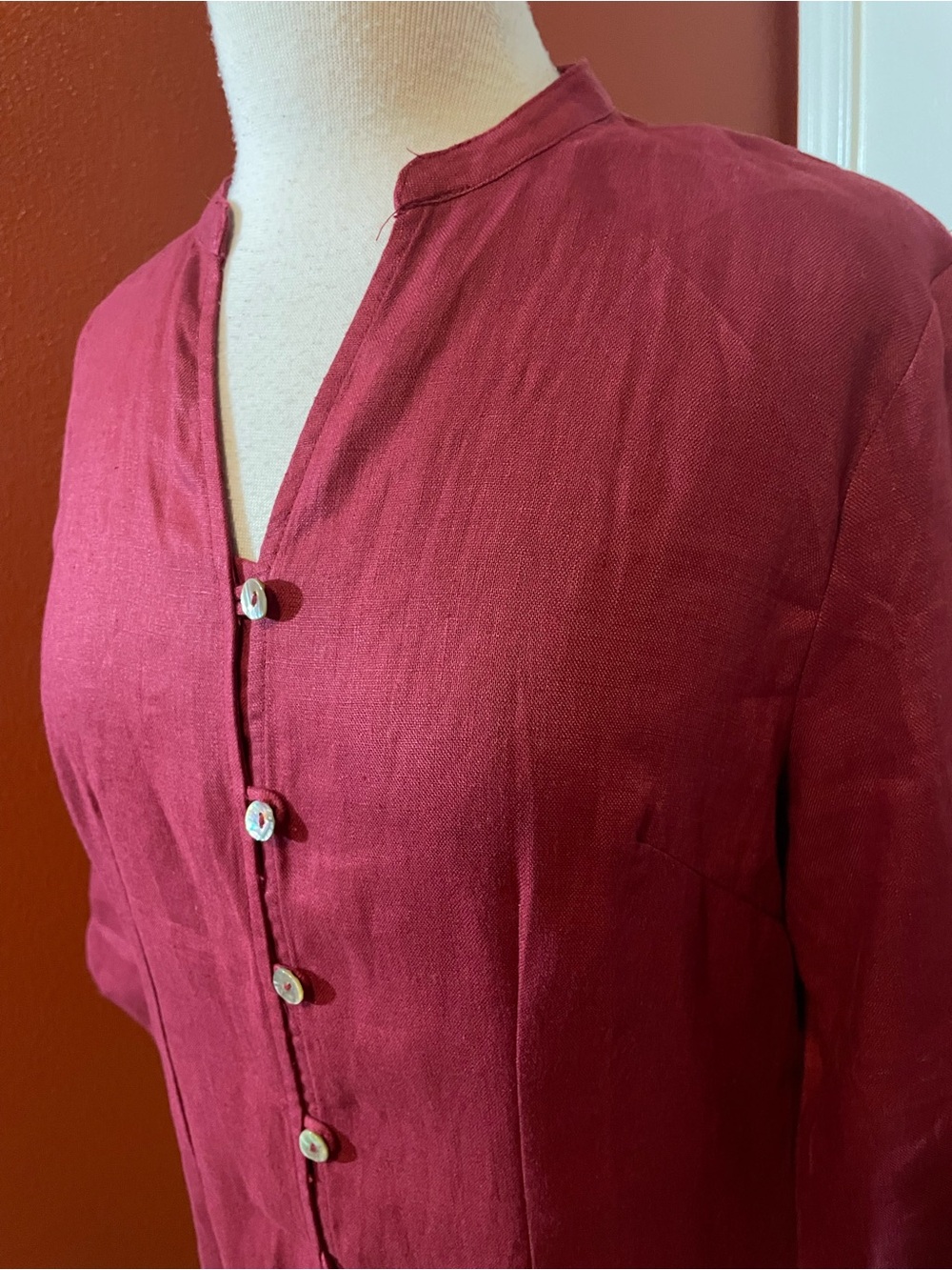 Lintico Women’s 100% Linen Hand Button Front Long Tunic Lagenlook Top - Picture 4 of 7